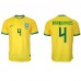 Brasilien Marquinhos #4 Replika Hemma matchkläder VM 2022 Korta ärmar